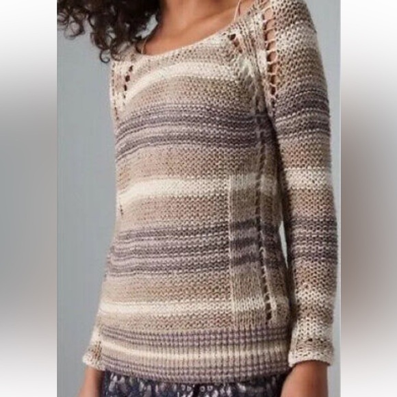 Free People Crochet Sweater XS Top
Long Sleeves BEIGE Ivory GREY
Boho Hippie - Picture 4 of 16